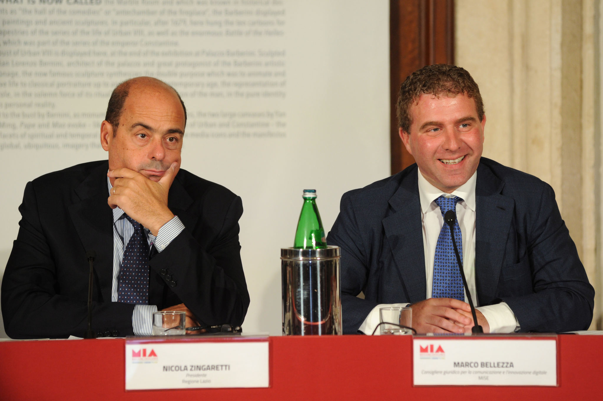Nicola Zingaretti (Lazio Region President), Marco Bellezza (MISE Legal Counsel on Communication and Digital Innovation)